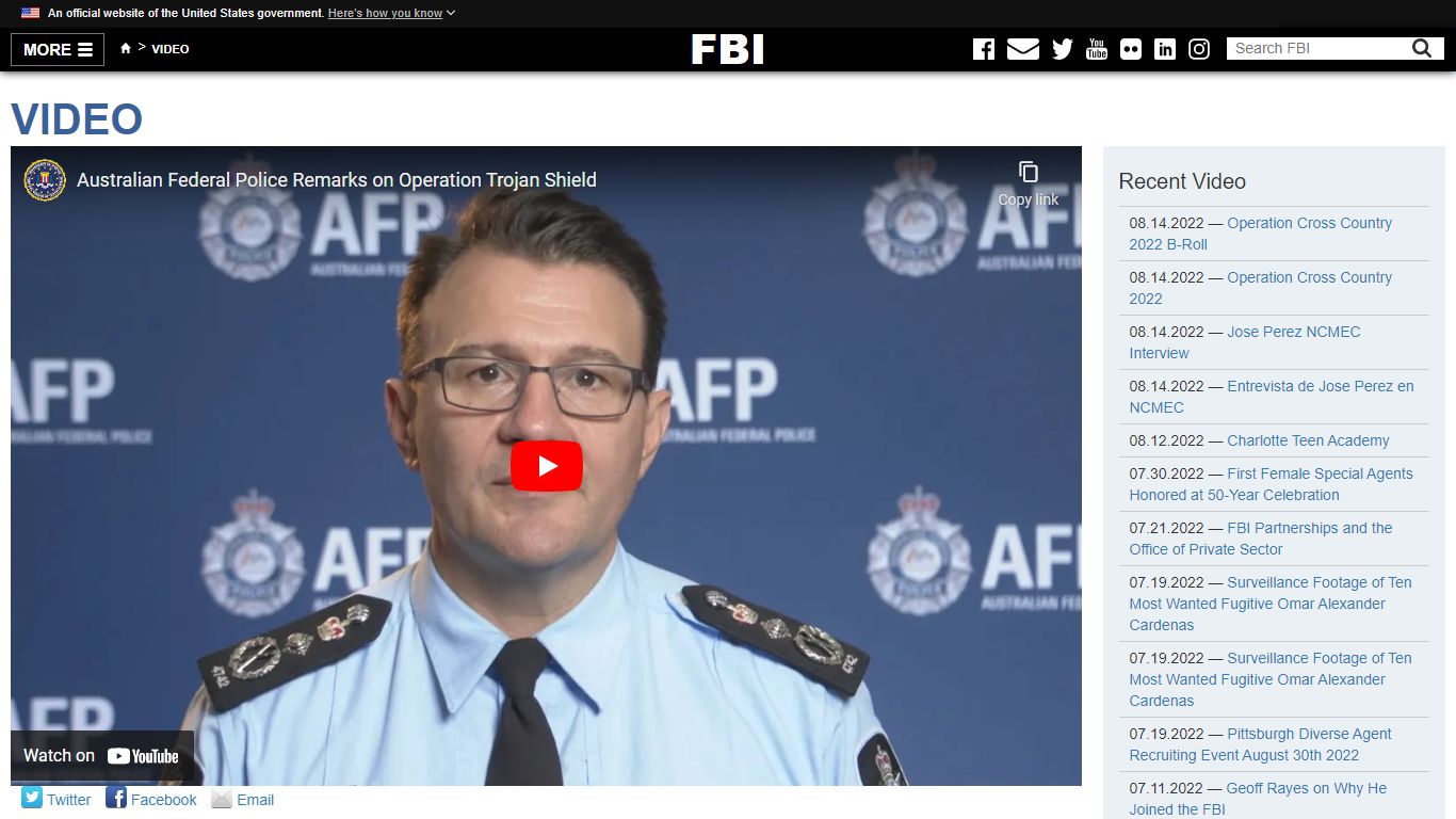 Australian Federal Police Remarks on Operation Trojan Shield — FBI